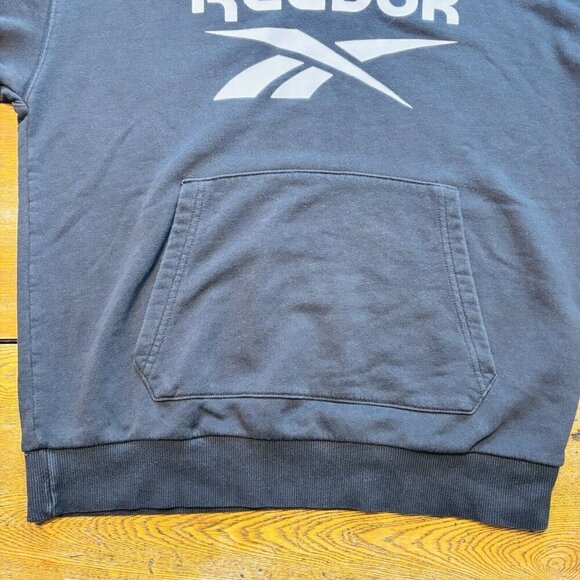Reebok Sweater Mens Medium Black Casual Pullover Hoodie Sweatshirt - Picture 3 of 12